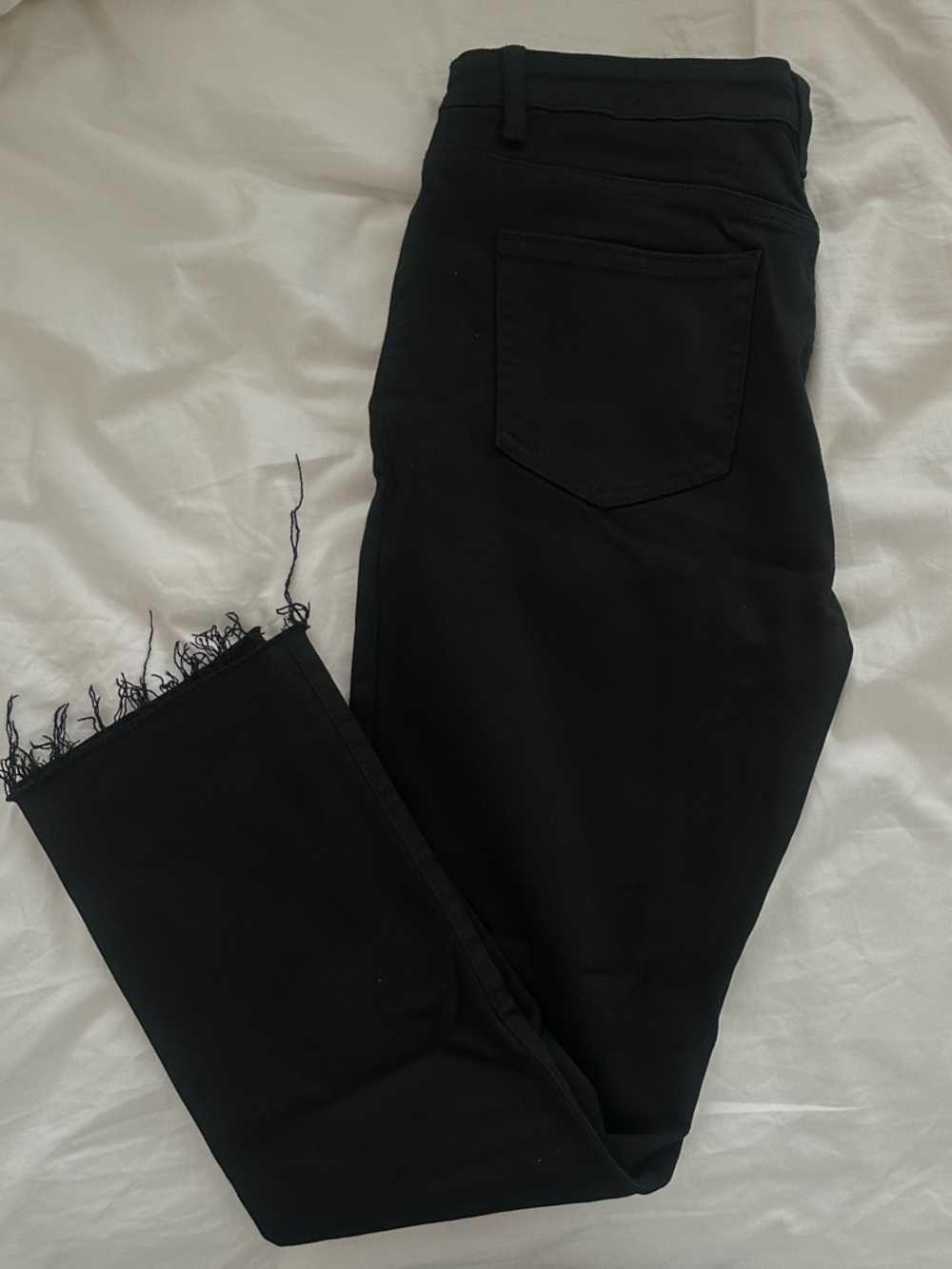 Black High-Waisted raw hemmed Jeans